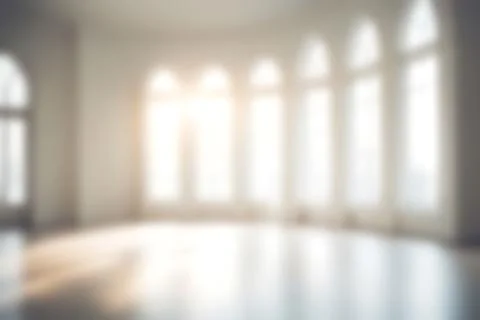 Abstract blurred image of blank hall room with soft light for background usag Stock Photos