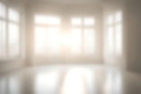 Abstract blurred image of blank hall room with soft light for background usag Stock Photos