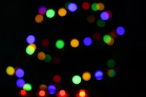 Abstract blurred image of Christmas tree lights Stock Photos