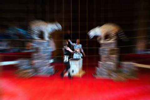 Abstract blurred image of circus performance Stock Photos
