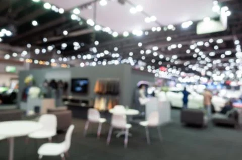 Abstract blurred image of reception area from event hall at shopping mall Stock Photos