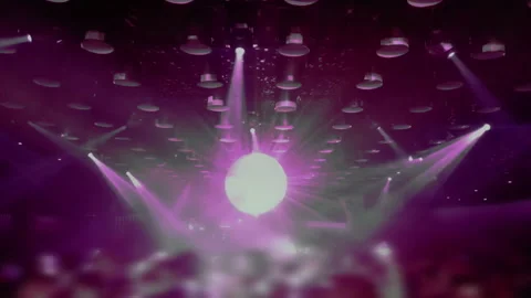 Abstract blurred Light show Background in Disco Vídeo Stock 164077338
