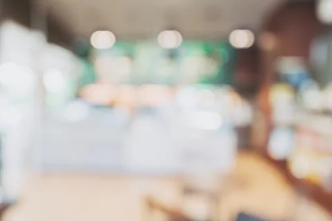 Abstract blurred light table in coffee shop and cafe with bokeh background. p Stock Photos