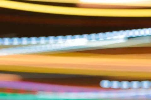 Abstract Blurred Light Trails with Slow Shutter Speed, Colorful Lines, Motion Stock Photos