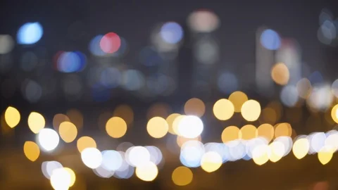 Abstract Blurred  Lights Bokeh Background. Tel Aviv City blur background. 库存影片 102608581