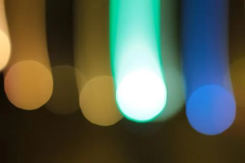 Abstract Blurred Lights with Bokeh Effect, Slow Shutter Speed, and Vibrant Co Stock Photos