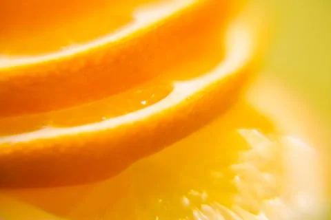 Abstract blurred macro lemons cuted background Stock Photos