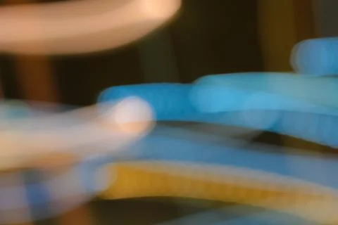 Abstract Blurred Motion with Slow Shutter Speed, Blue and Yellow Streaks for  Stock Photos