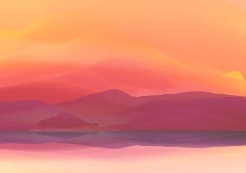 Abstract Blurred Mountain Landscape - Vector Illustration Stock Illustration