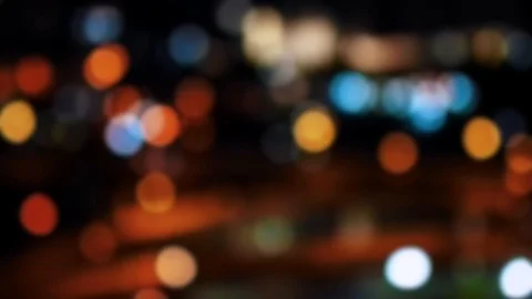 Abstract blurred moving bokeh in the night Stock Footage 88459948