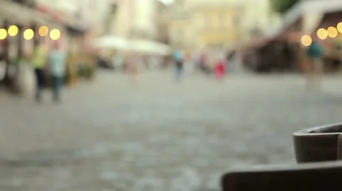 Abstract blurred people walking down the street Stock Footage 64783218