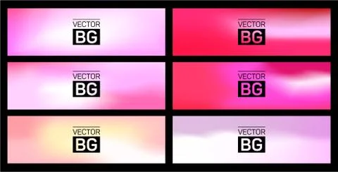 Abstract Blurred Pink Lights Set Background Stock Illustration