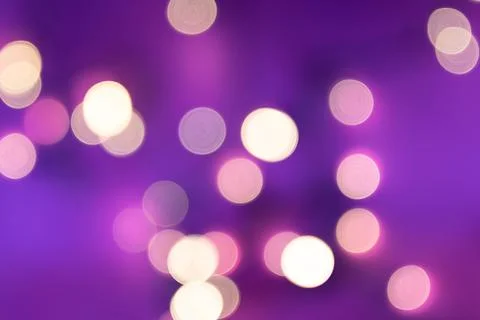 Abstract blurred purple background with white and pink bokeh Defocused Stock Illustration