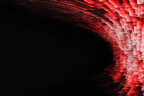Abstract blurred red neon gradient light on the black background Stockfoto's