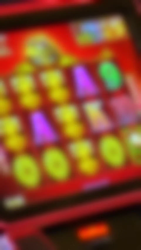 Abstract blurred slot machine screen with colorful lights Video stock 315895516