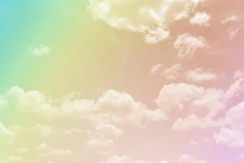 Abstract blurred soft cloud background with a pastel multicolored gradient. F Stock Photos