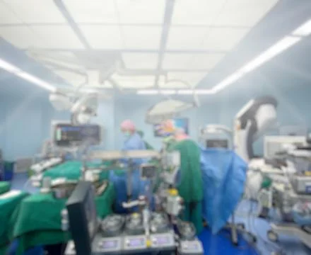 Abstract blurred Surgery operating room with electrocautery equipment for car Stock Photos