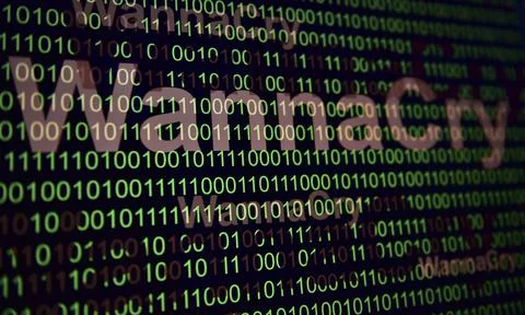 Abstract blurred Tech Digital Data Transfer Numerical continuous code in gree Stock Photos