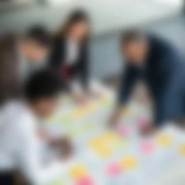 Abstract Blurred Top View Background of Business Team Planning Stock Photos