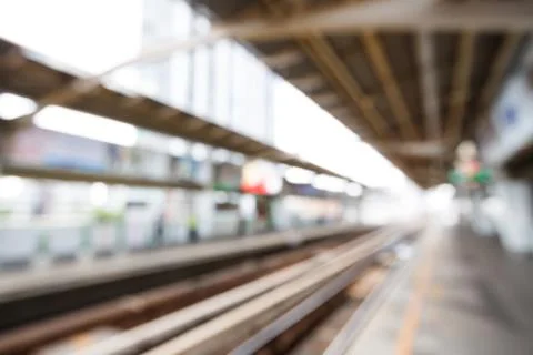 Abstract blurred train station Stock Photos