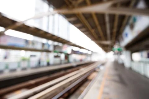 Abstract blurred train station Stock Photos