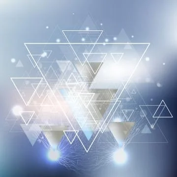 Abstract blurred vector background with triangles, lines and dots Illustrazione stock