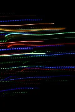 Abstract blurry background with pattern from colorful traces of lights Stock Photos