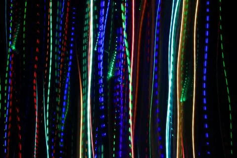 Abstract blurry background with pattern from colorful traces of lights Stock Photos