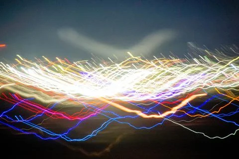 Abstract blurry background with pattern from colorful traces Stock Photos