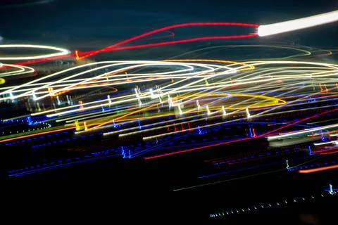 Abstract blurry background with pattern from colorful traces Stock Photos