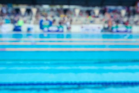 Abstract blurry background of  swimming pool. Stock Photos