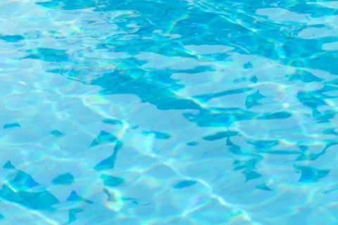 Abstract blurry background of water surface in swimming pool. Stock Photos
