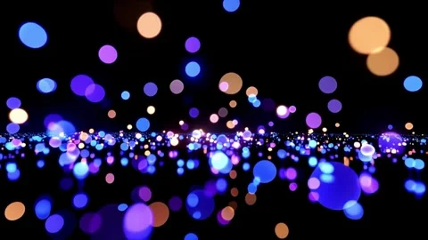 Abstract blurry dots random moving with shiny light Stockbeeldmateriaal 305632791