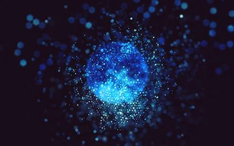 Abstract blurry effect blue explosion galaxy background Illustrazione stock