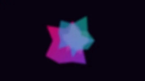 Abstract Blurry Neon Geometric Polygon Star Glowing on Black Background Stock Footage 340341225