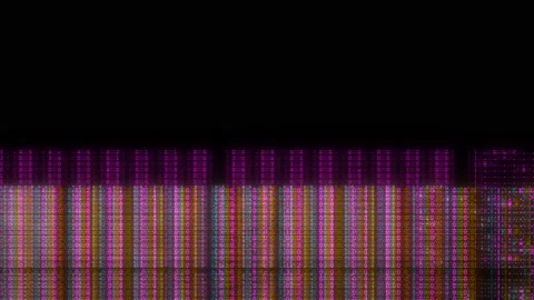 Abstract Blurry Pink Binary Code Runs Across Glitching Computer Screen Stock Footage 211881423