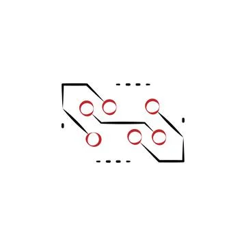 Abstract board 2 colored hand drawn icon. Electronics colored element Stock Illustration