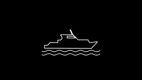 Abstract boat icon animated on background, seamless looped, ship, boat Stockbeeldmateriaal 336549417