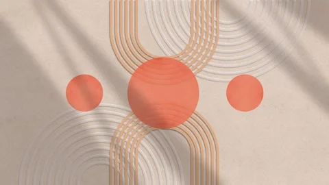 Abstract Boho Background with Arches and Circles in Earthy Tones. Stock Footage 320462262