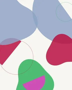 Abstract Boho Background with Minimalist Organic Shapes and Colorful Geomet.. Stock Illustration