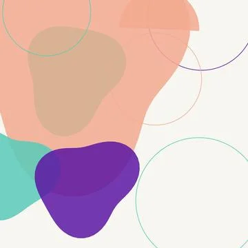 Abstract Boho Background with Organic Fluid Shapes and Pastel Circles for C.. Stock Illustration