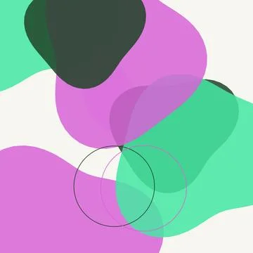Abstract boho background with organic fluid shapes and overlapping circles .. Stock Illustration