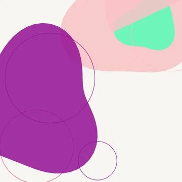 Abstract Boho Background with Organic Shapes and Circles in Purple and Past.. Stockillustratie