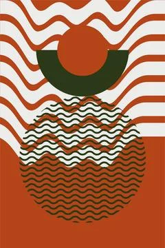 Abstract boho bauhaus wall art decoration Stock Illustration