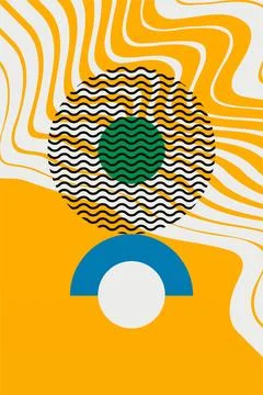 Abstract boho bauhaus wall art decoration Stock Illustration