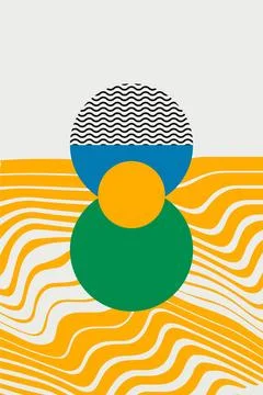 Abstract boho bauhaus wall art decoration Stock Illustration