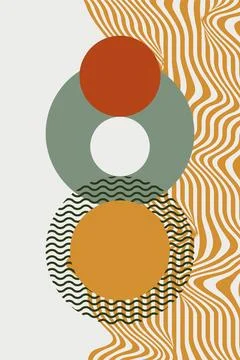 Abstract boho bauhaus wall art decoration Stock Illustration