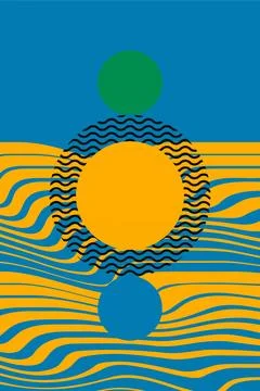 Abstract boho bauhaus wall art decoration Stock Illustration
