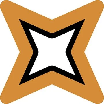 Abstract Boho Decorated Four Pointed Star Symbol Stock Illustration
