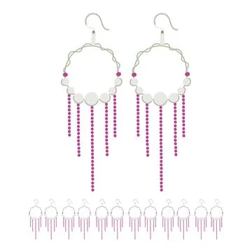 Abstract boho earrings vector cartoon graphic Stock Illustration